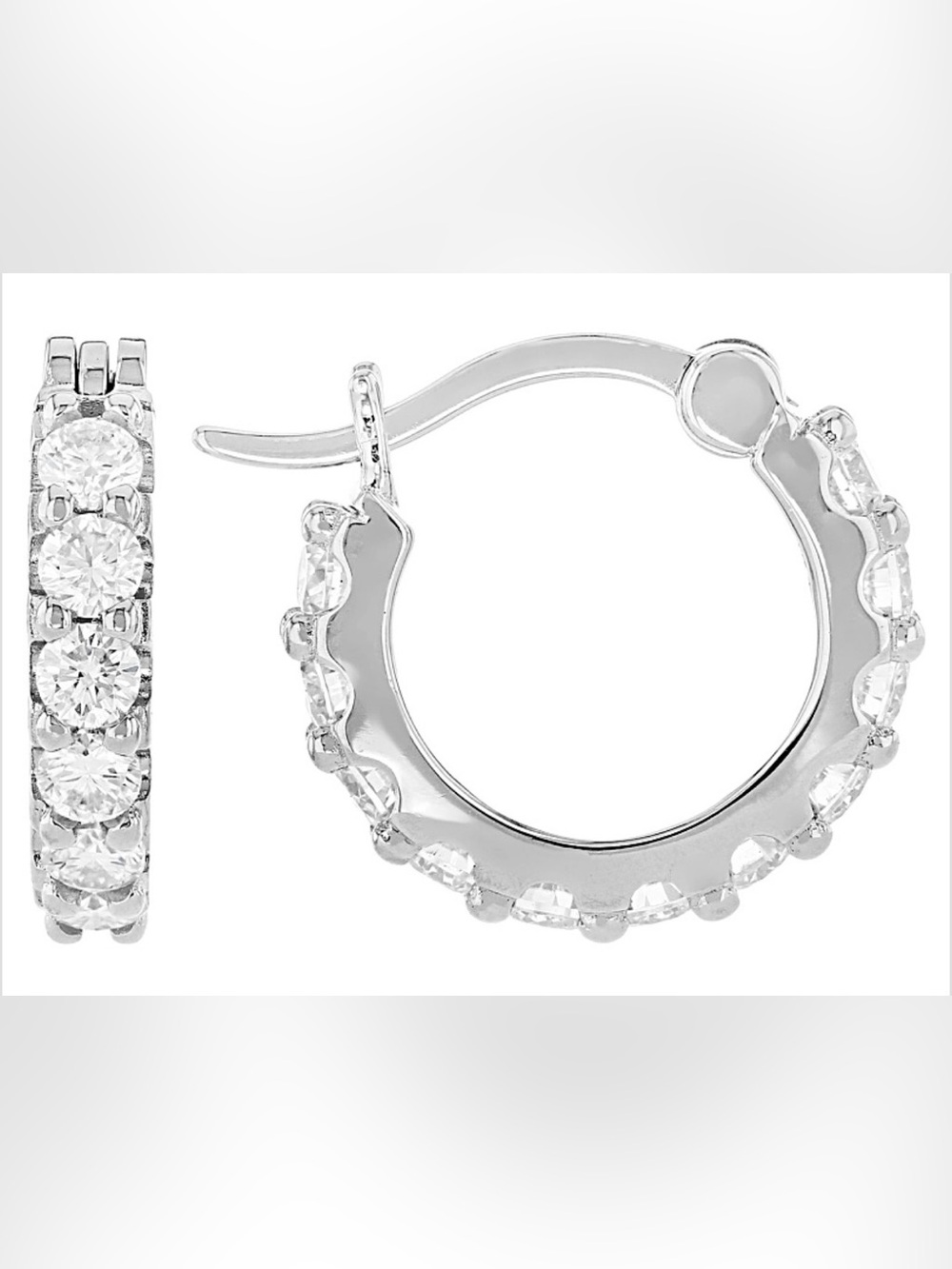 Moissanite Platineve Hoop Earrings 1.32ctw DEW.